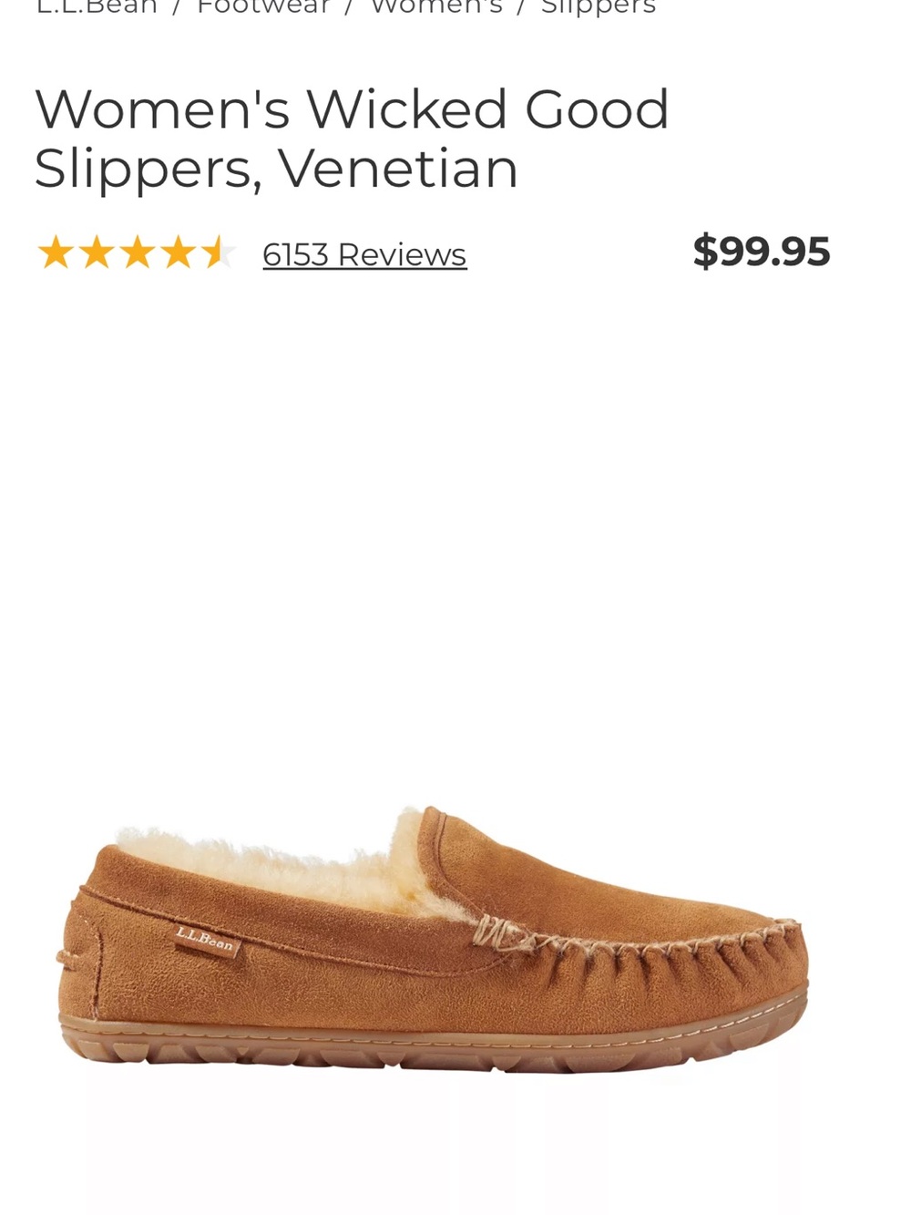 L.L.Bean Venetian Wicked Good Slippers in Chestnut - Women’s 9